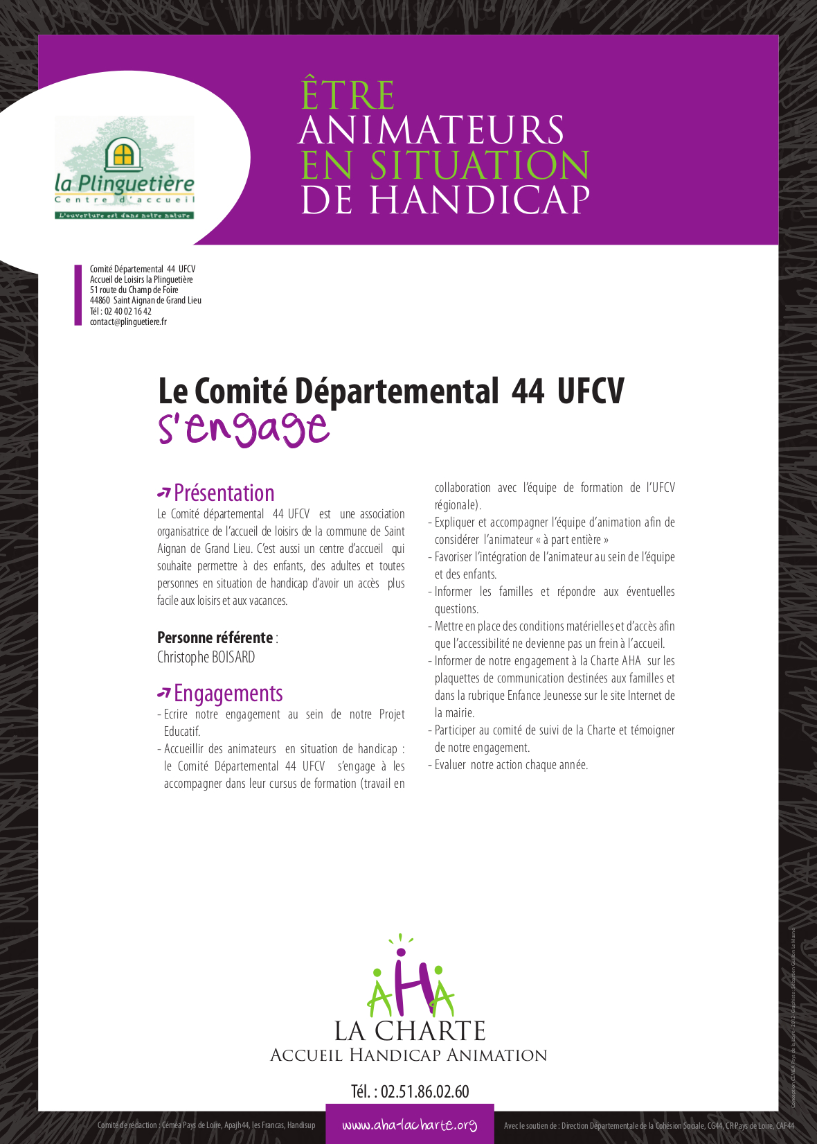 Engagements de l'UFCV 44